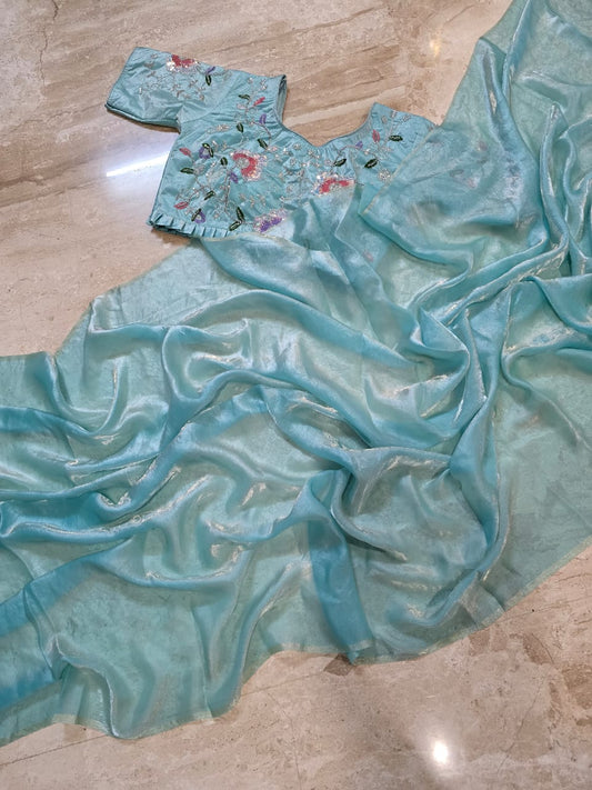 Space Silk with running handwork