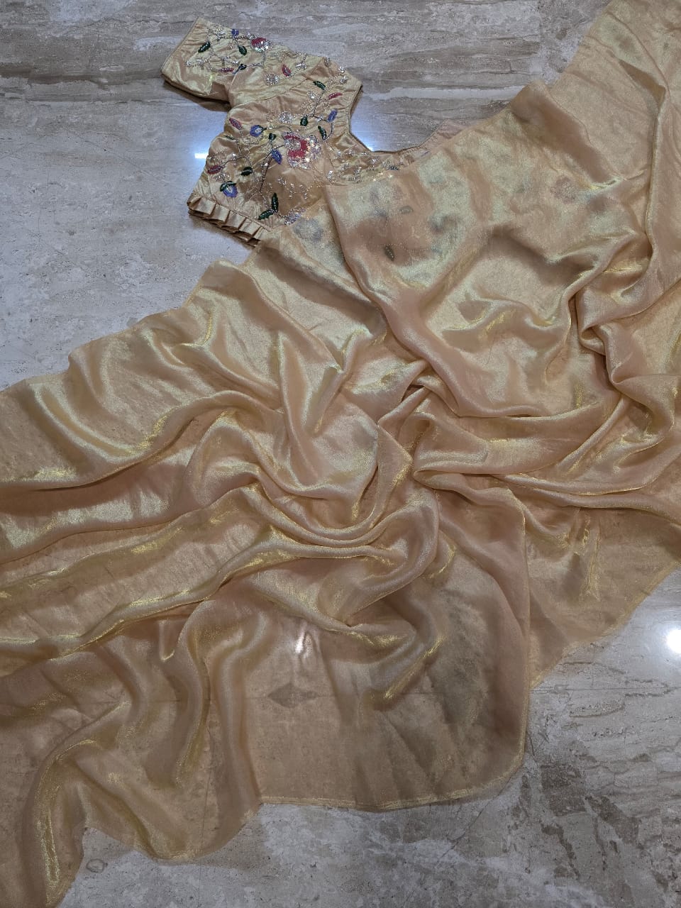 Space Silk with running handwork