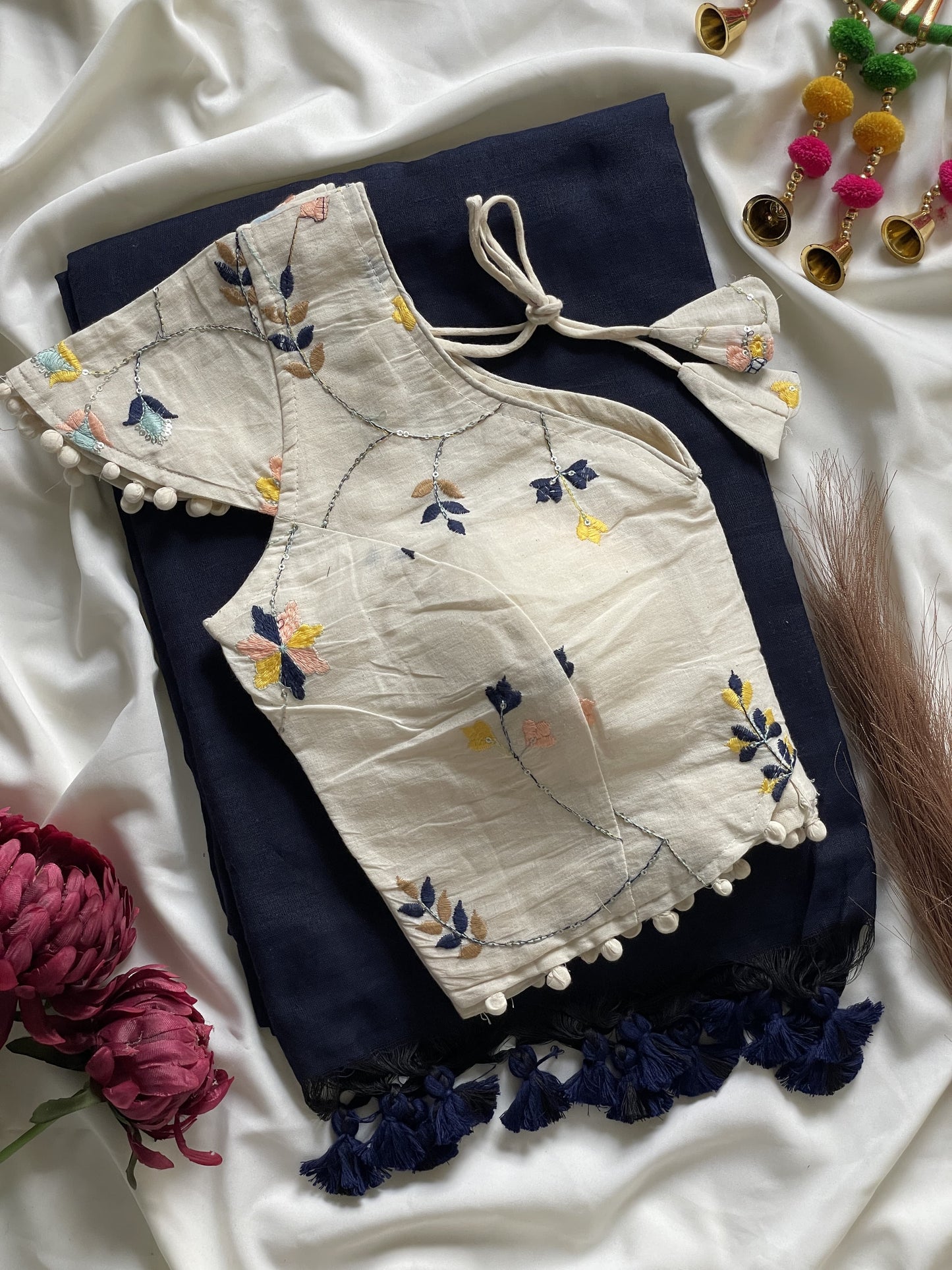Khadi Cotton Saree with Heavy Khadi Cotton Blouse
