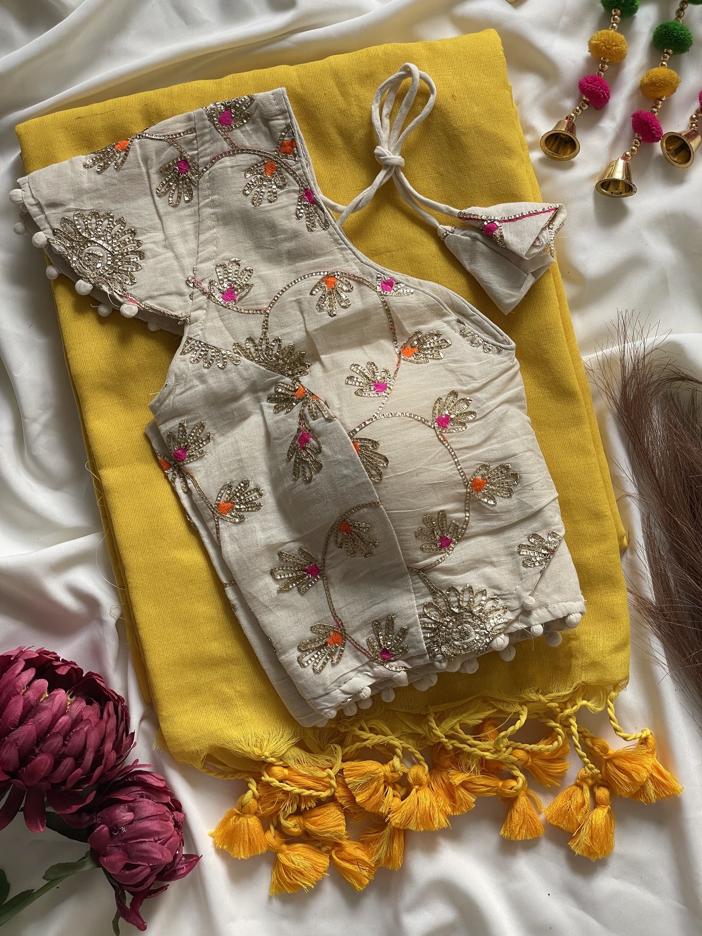 Khadi Cotton Saree with Heavy Khadi Cotton Blouse