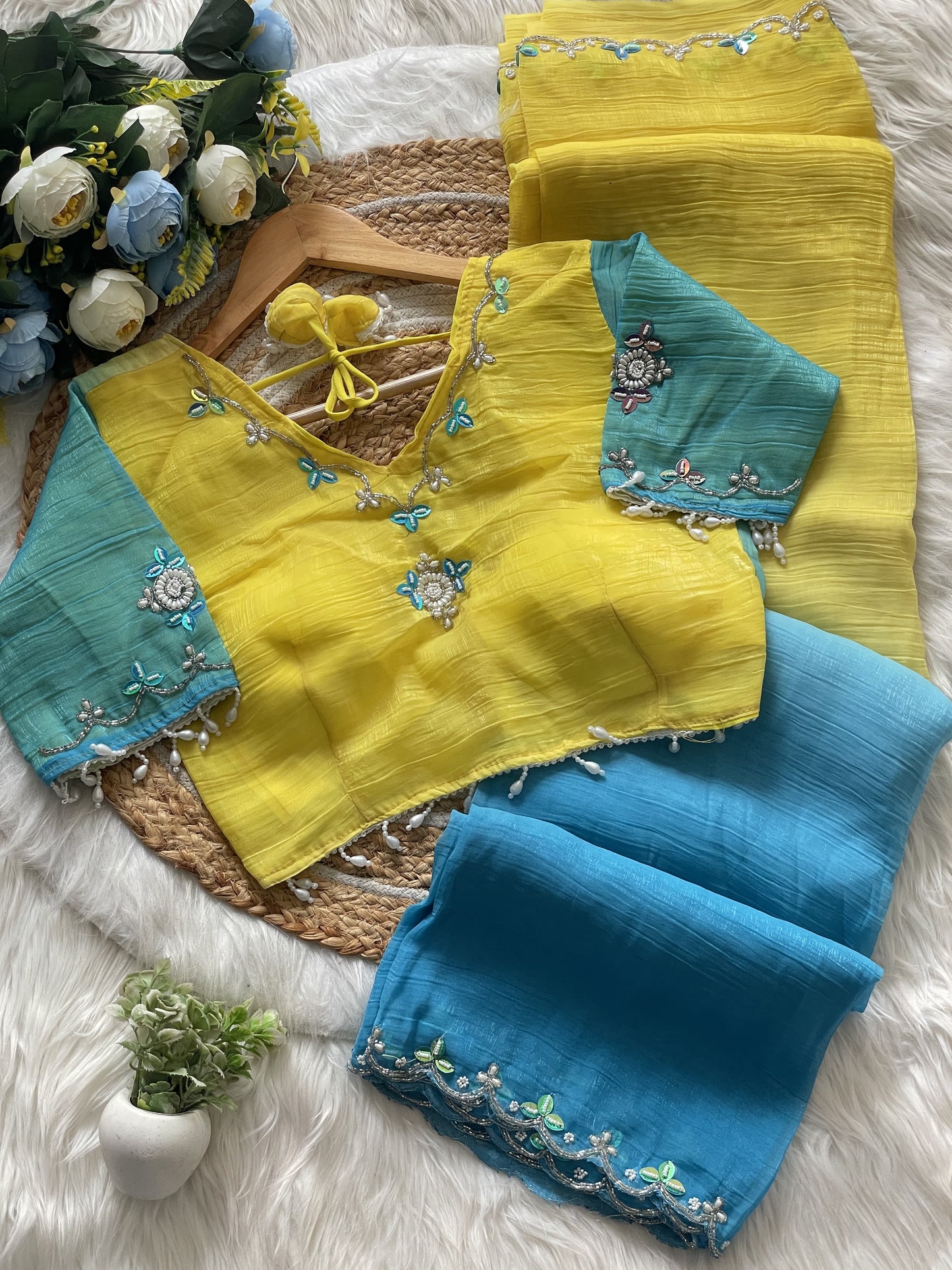 Pure Soft Crunchy Pedding Silk Saree