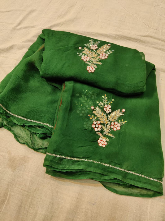 Pure Chiffon Handwork Saree