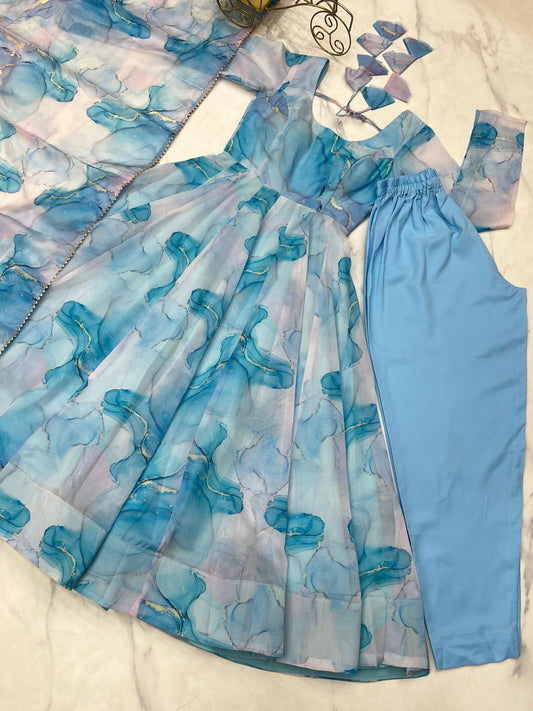 Anarkali Set – 3 Piece (Anarkali, Pant, Dupatta)