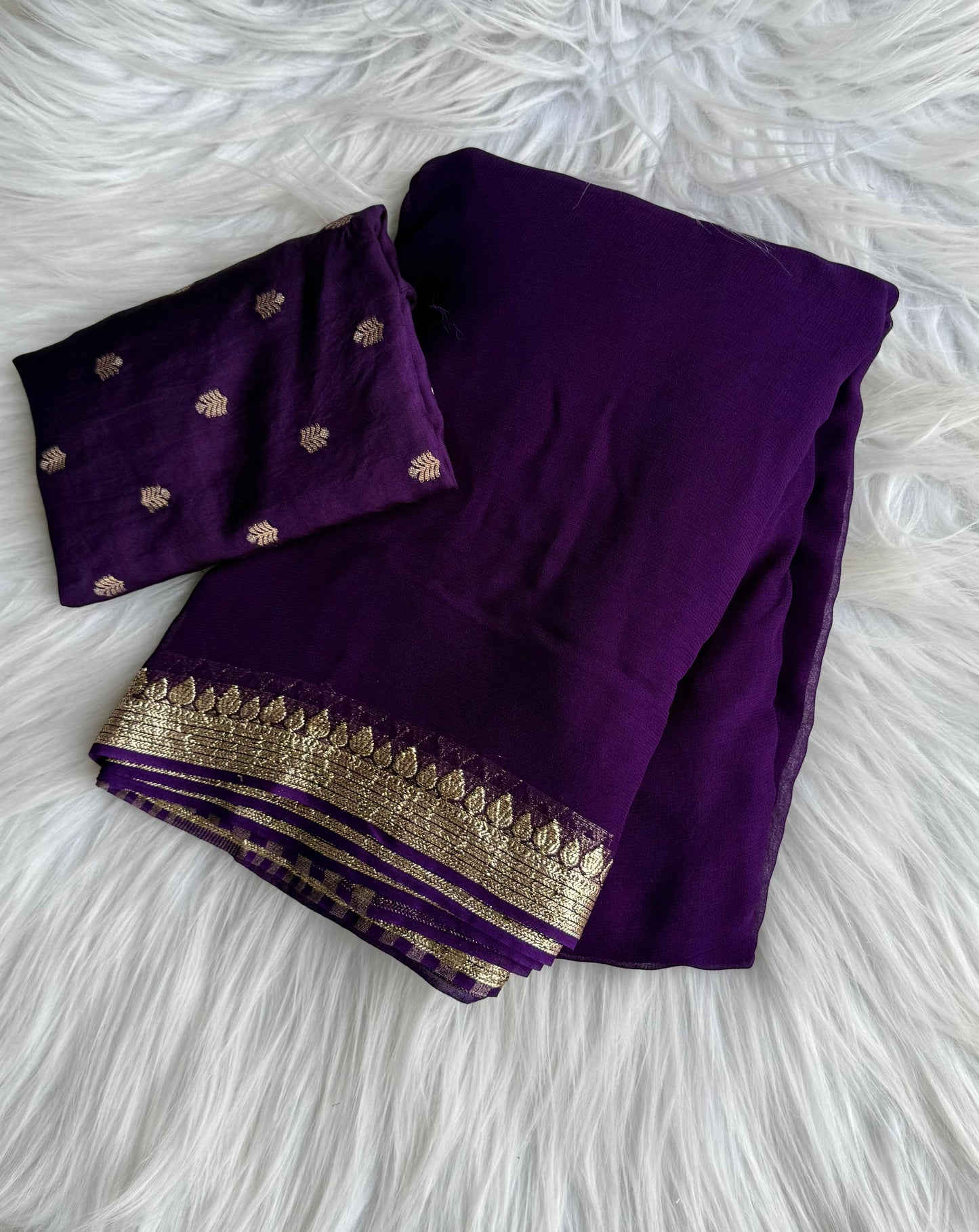 Pure Viscose Georgette with Matching Pallu