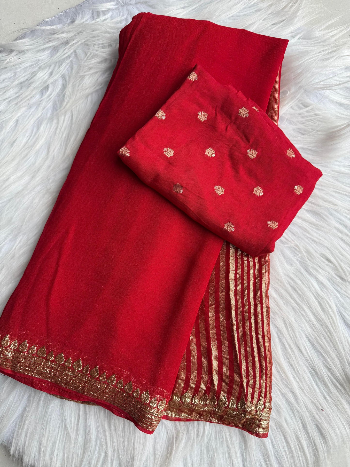 Pure Viscose Georgette with Matching Pallu