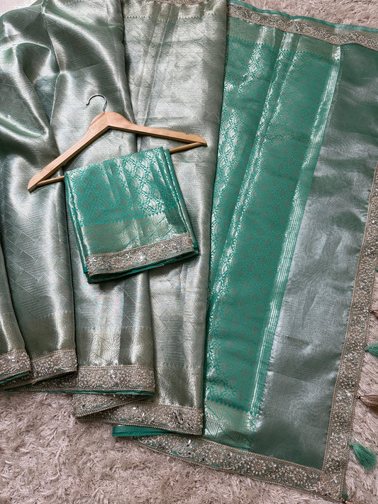 Kanjivaram Bridal Katan Tissue Silk Saree