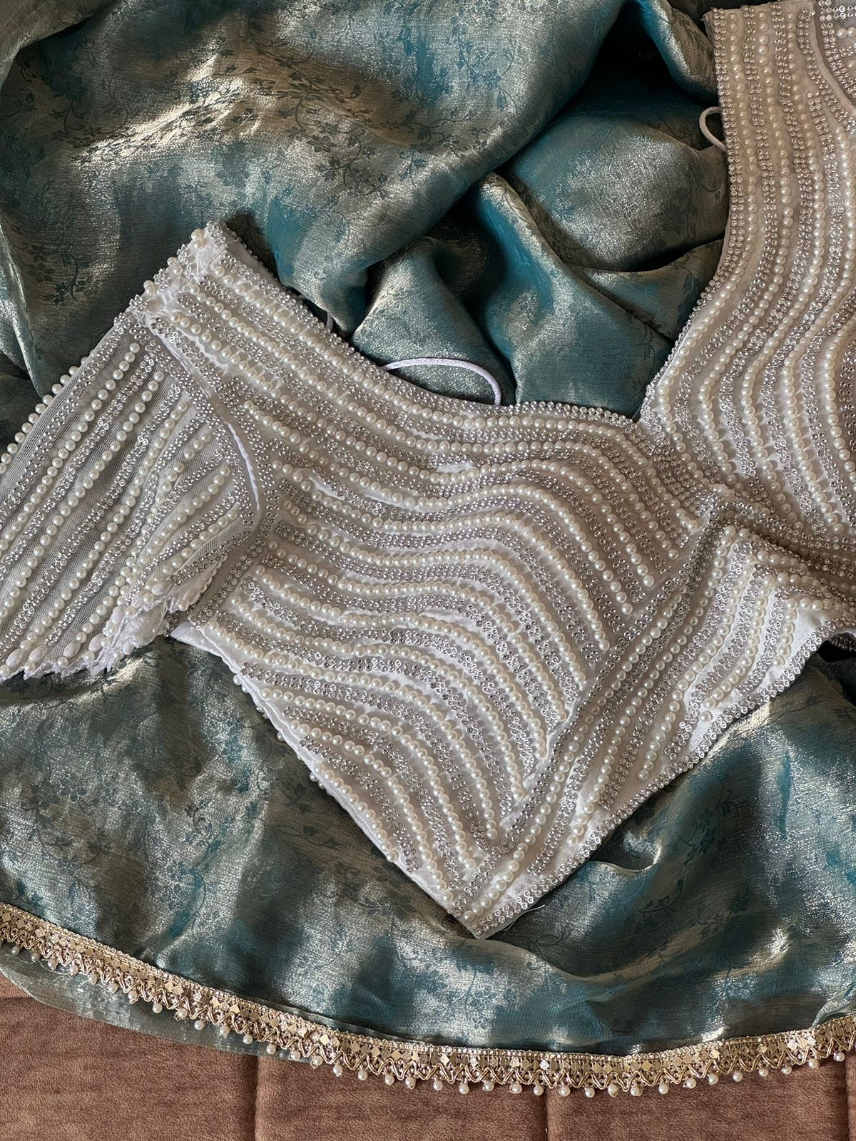 Space Silk Saree with Baraso Weaving