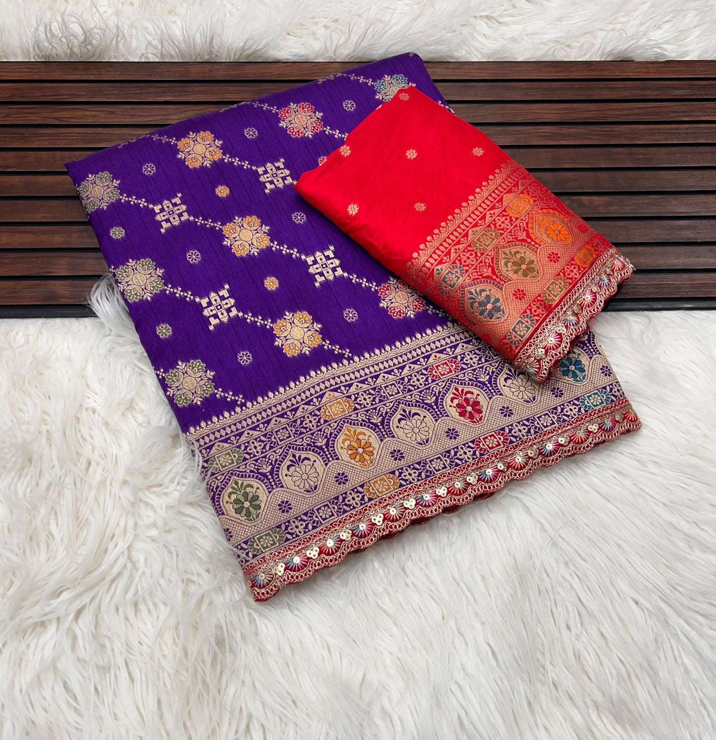 Hand-Dyed Saree with Elegant Detailing