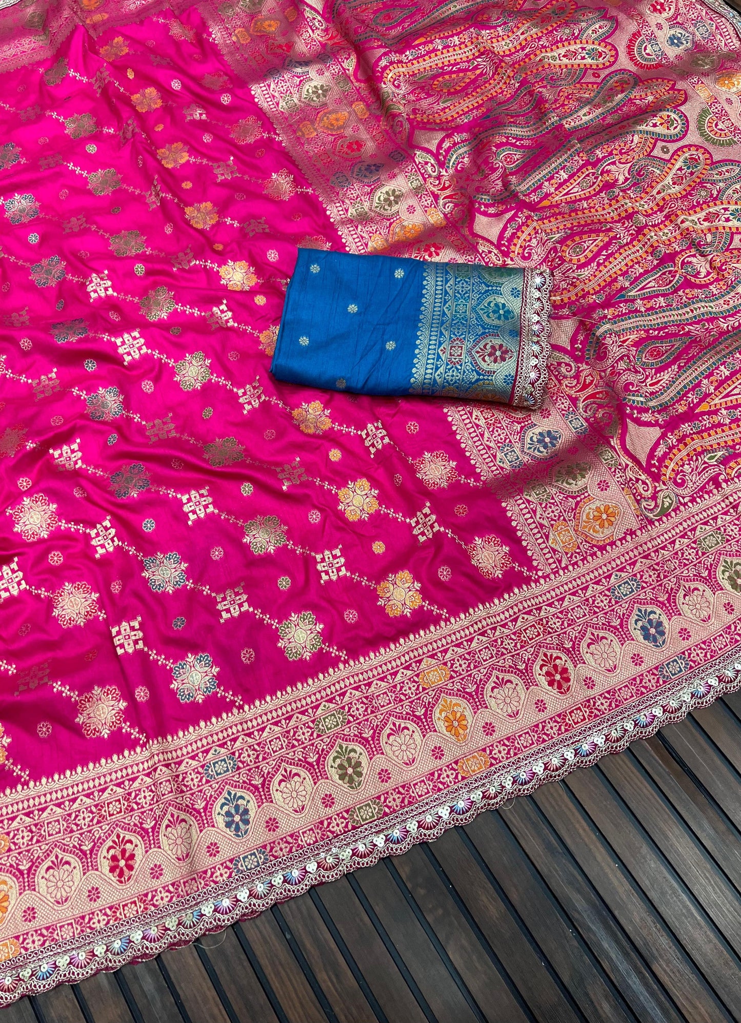 Hand-Dyed Saree with Elegant Detailing