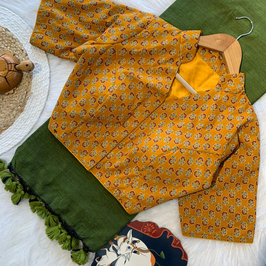 Khadi Cotton Saree with Tassel Border & Designer Blouse