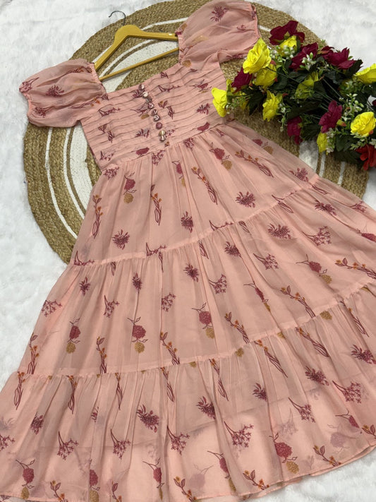 Floral Printed Georgette Frock