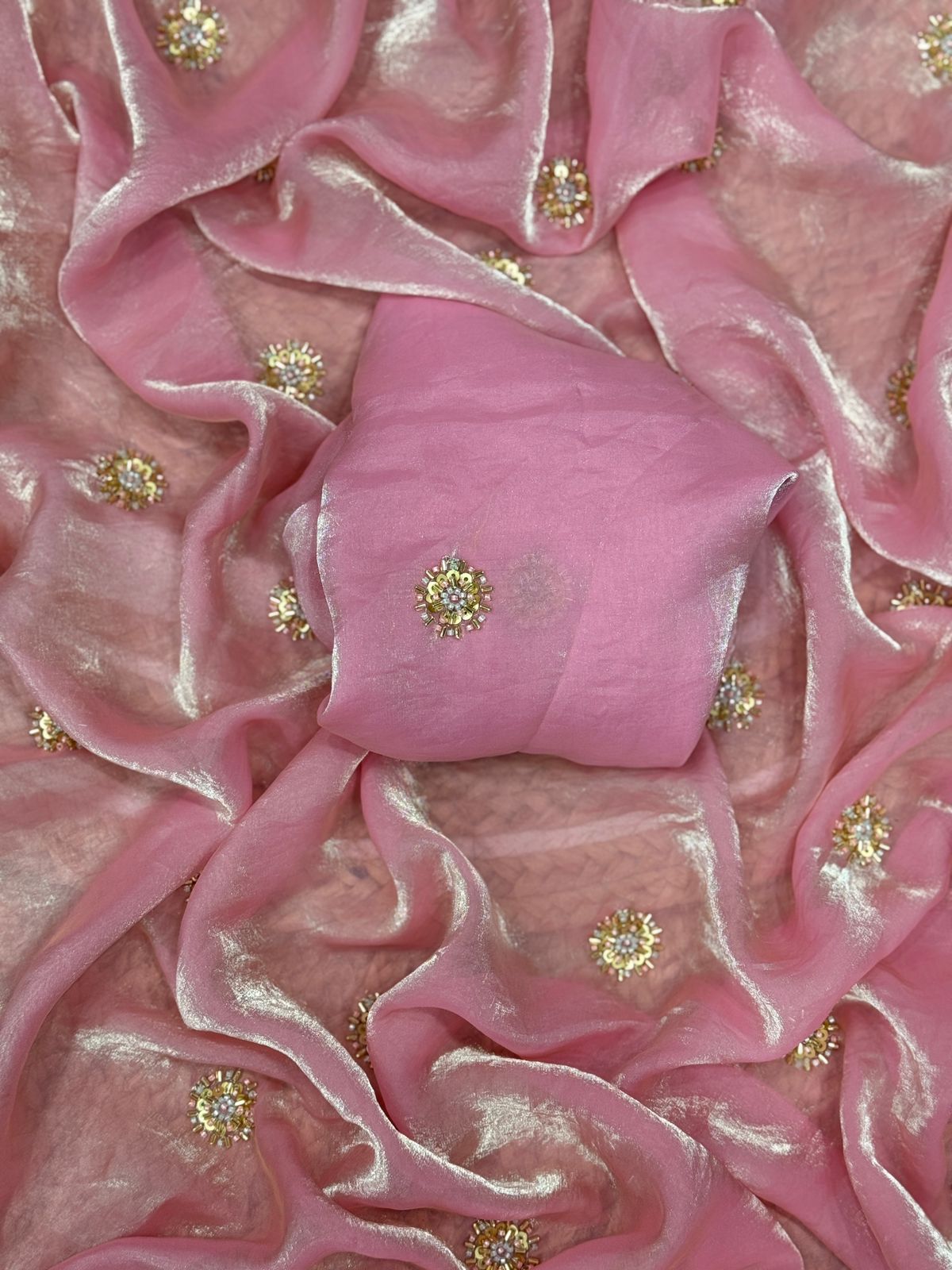 Fandy Satin Saree with Designer Blouse