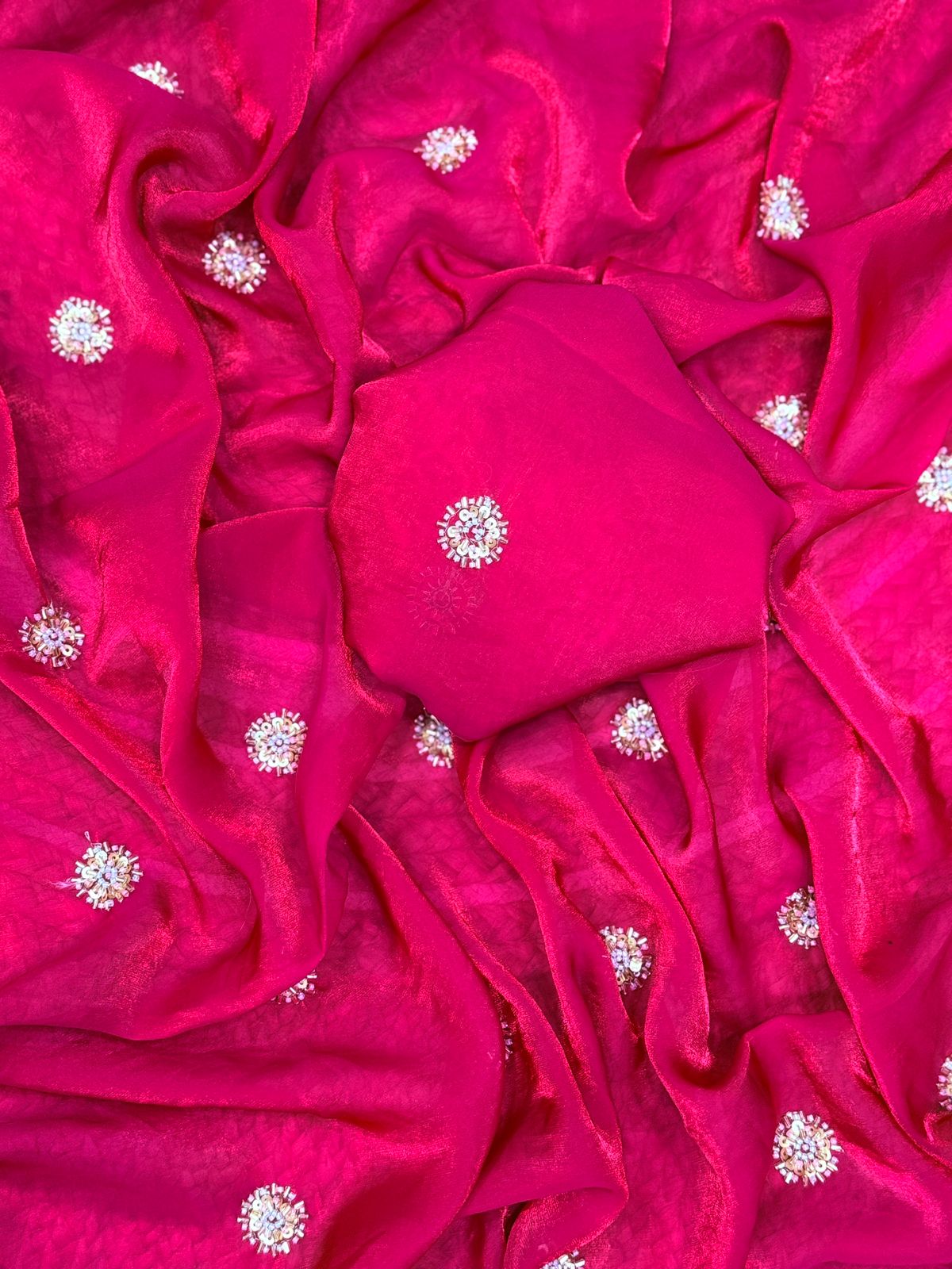 Fandy Satin Saree with Designer Blouse
