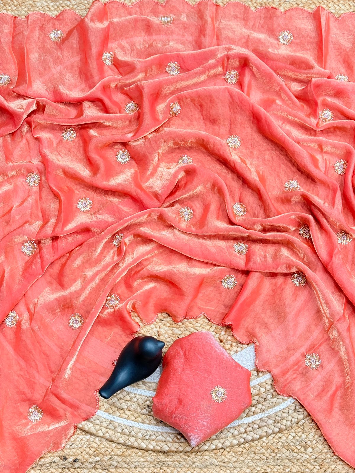 Fandy Satin Saree with Designer Blouse
