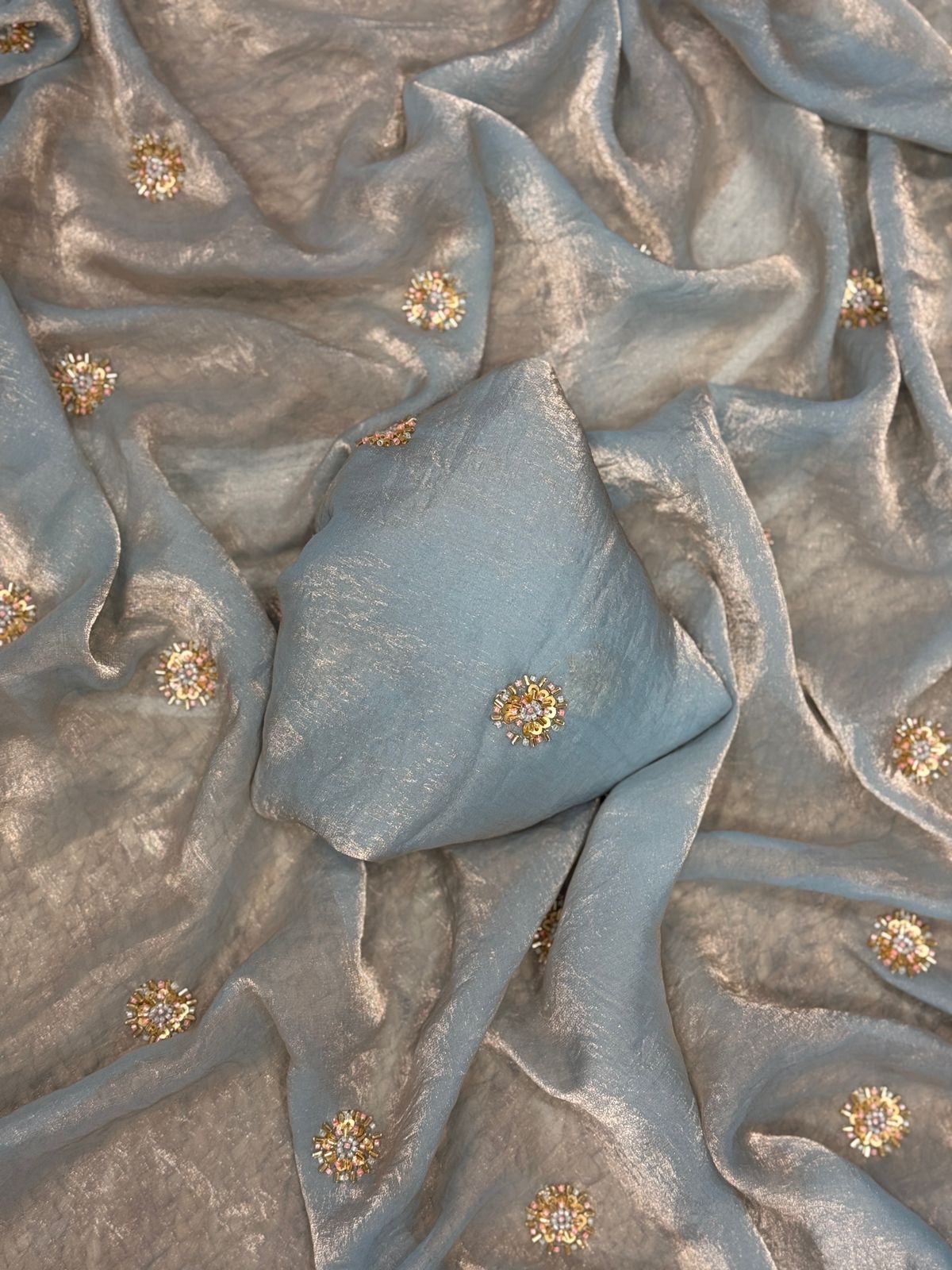 Fandy Satin Saree with Designer Blouse