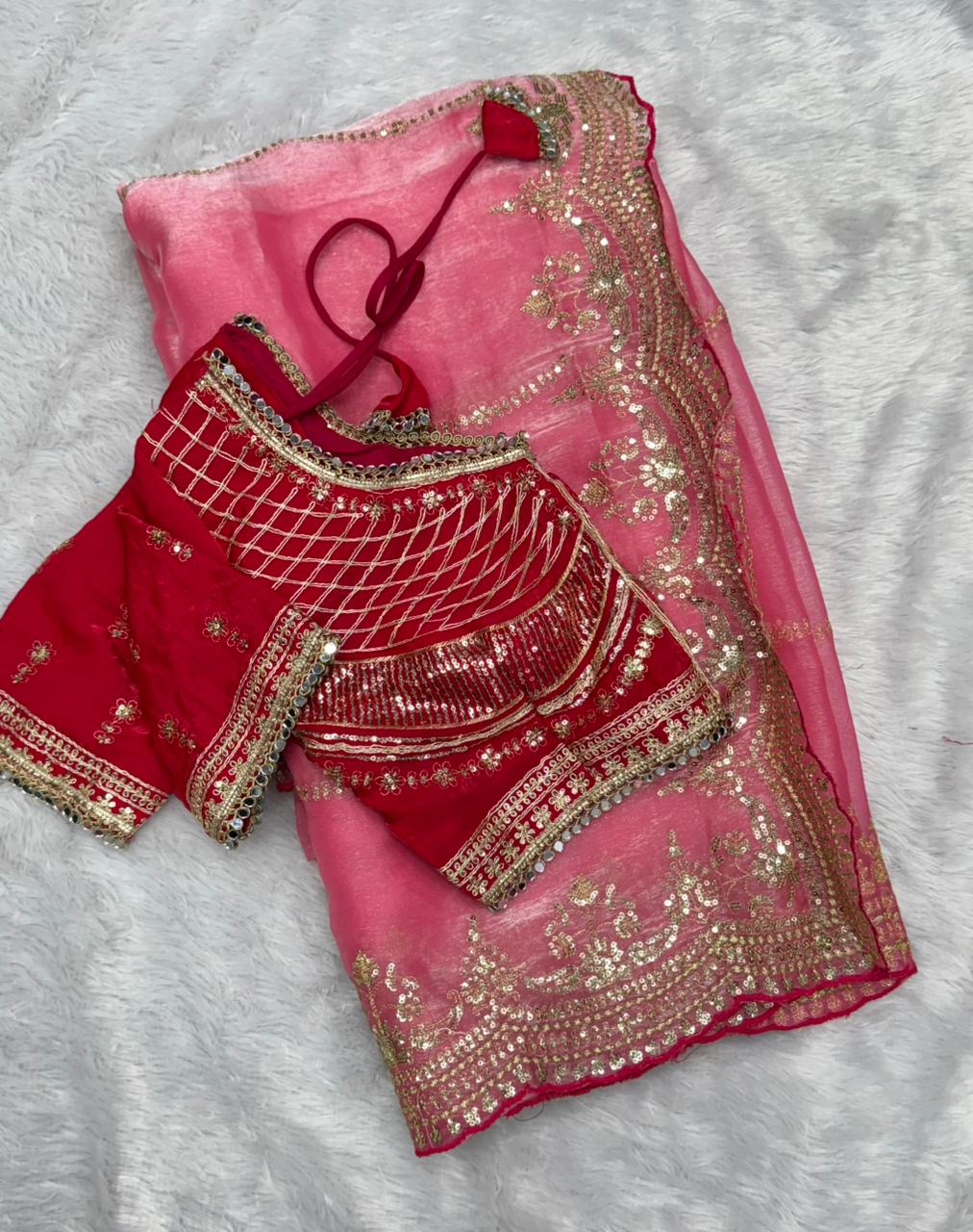 Pure Soft Fendy Silk Saree with Embroidery
