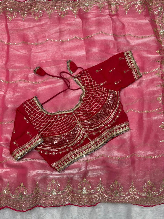 Pure Soft Fendy Silk Saree with Embroidery