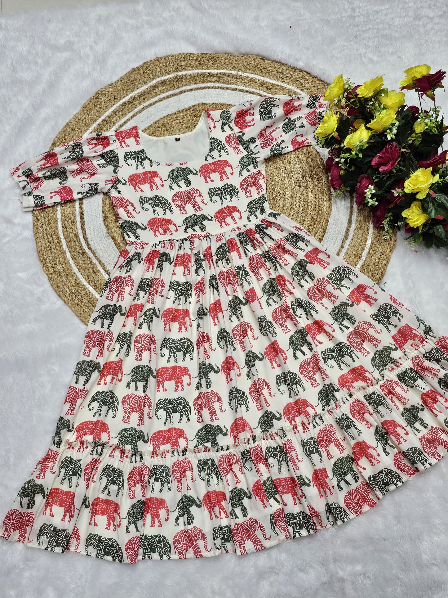 Soft Cotton Flared Gown