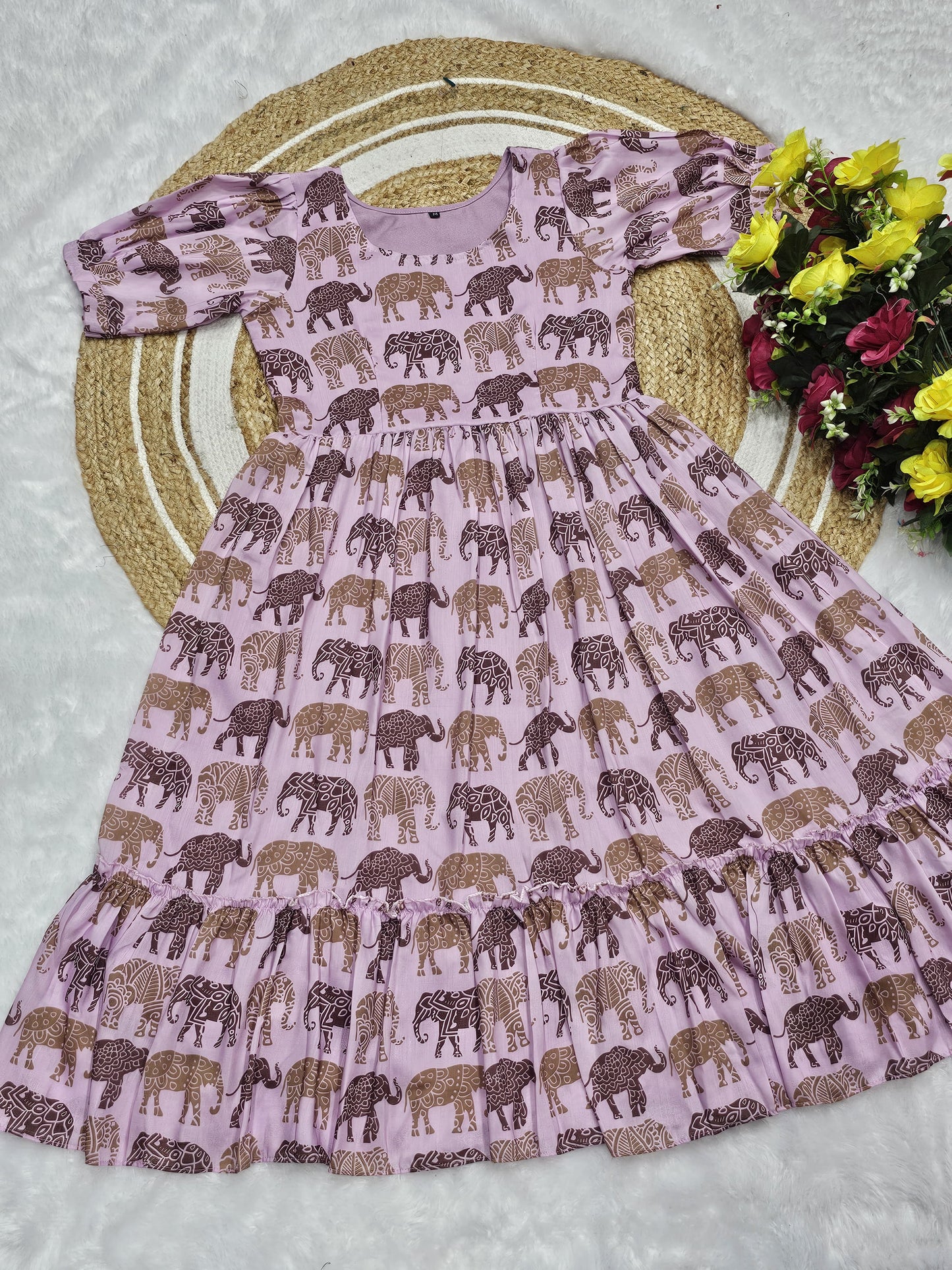 Soft Cotton Flared Gown