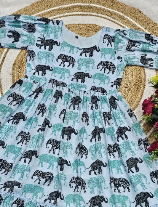 Soft Cotton Flared Gown