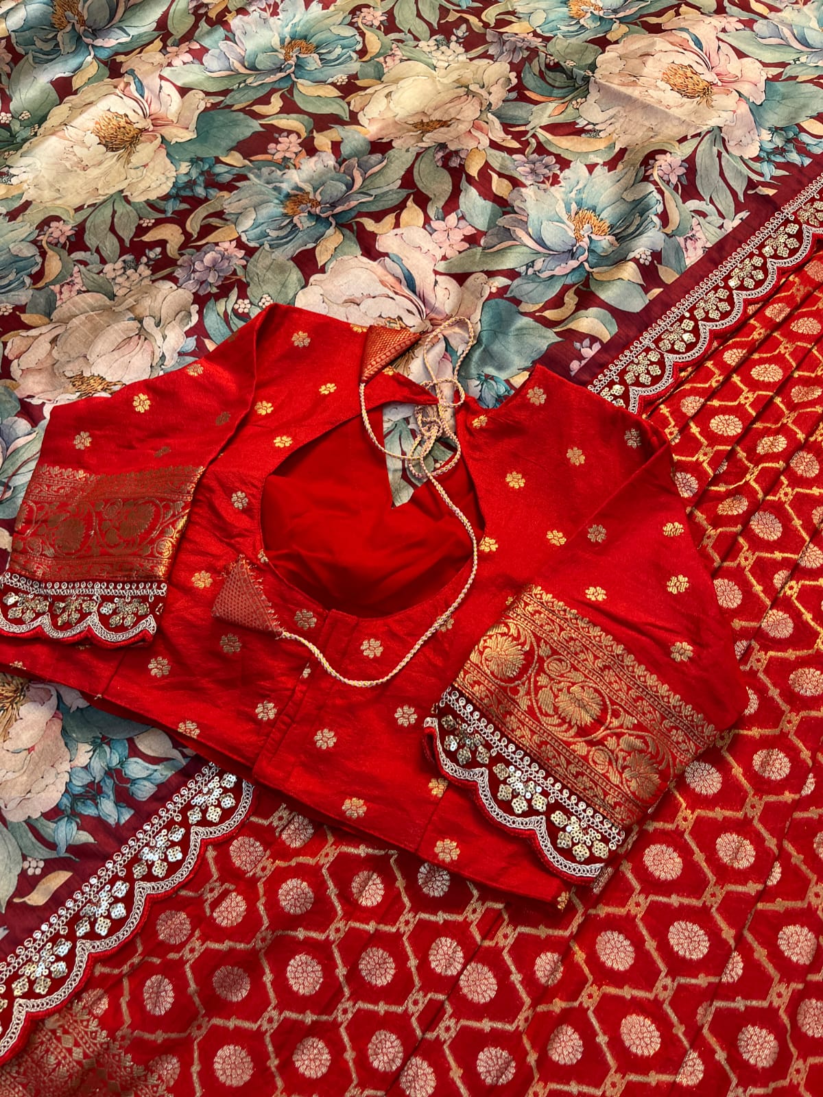 Pure Banarasi Zari Meena Weaved Lehenga Set