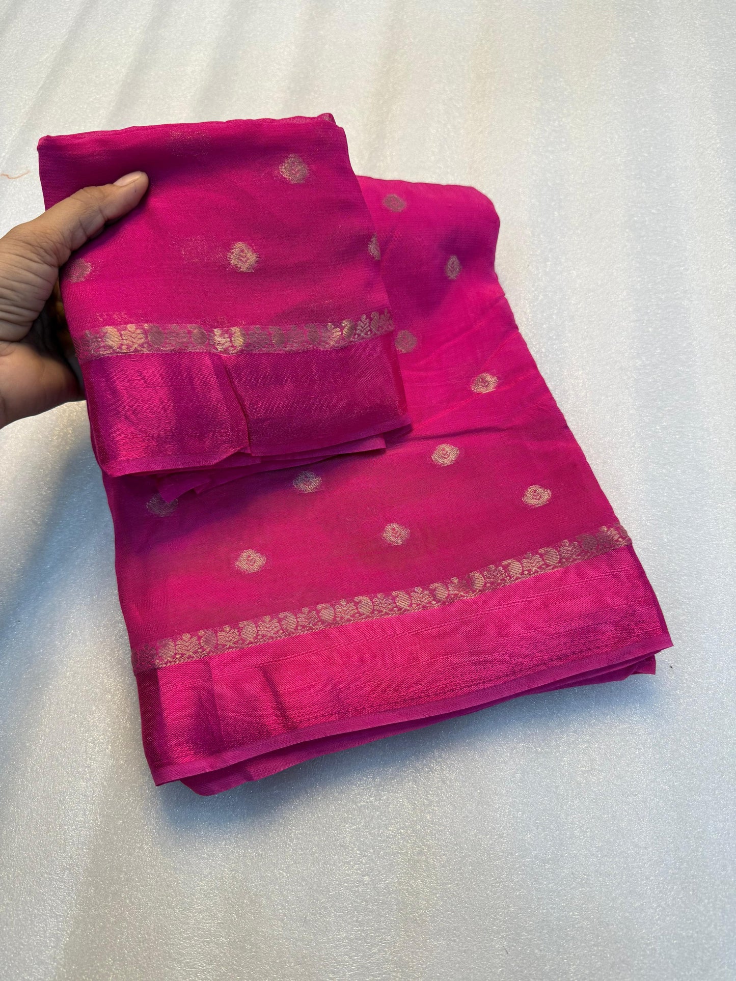 Pure Soft Zari Weaving Chinnon Saree