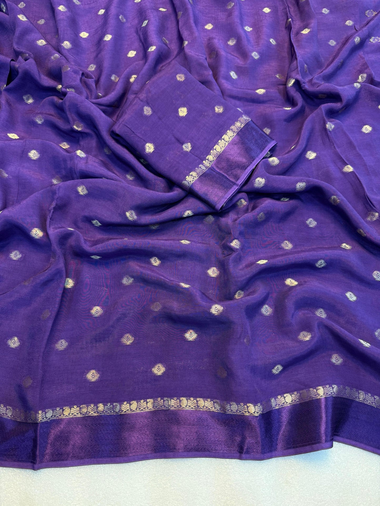 Pure Soft Zari Weaving Chinnon Saree