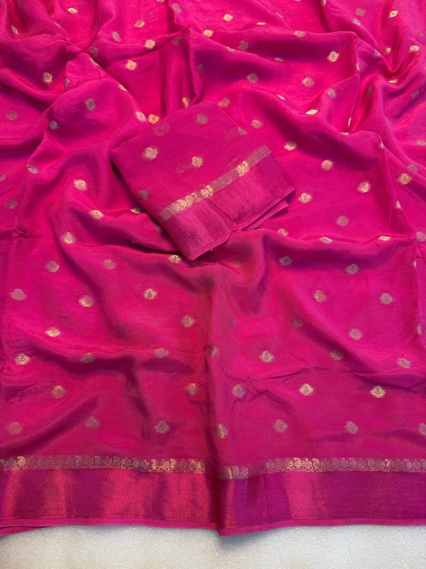 Pure Soft Zari Weaving Chinnon Saree