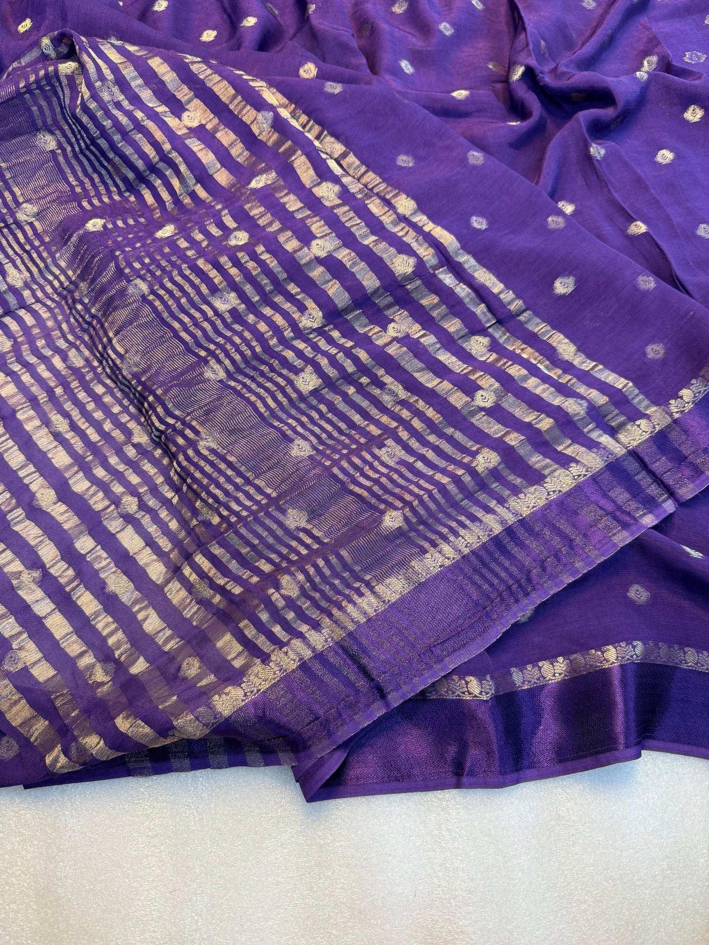 Pure Soft Zari Weaving Chinnon Saree