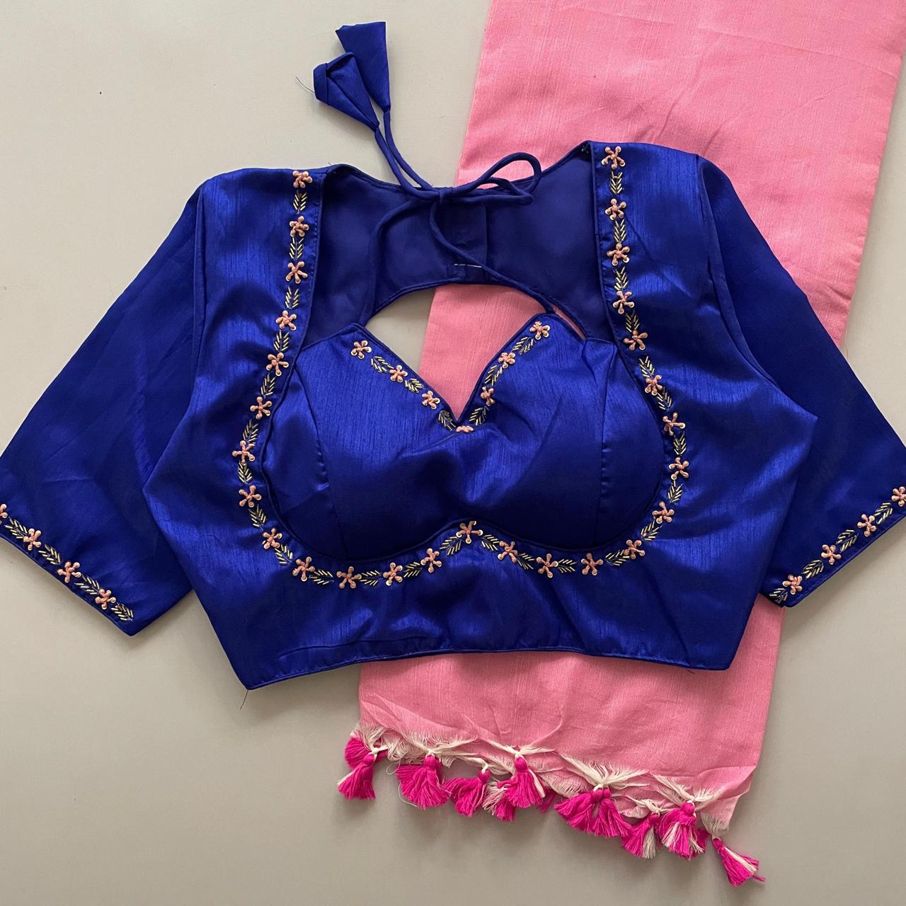 Handwork Blouse with Khadi Cotton Saree