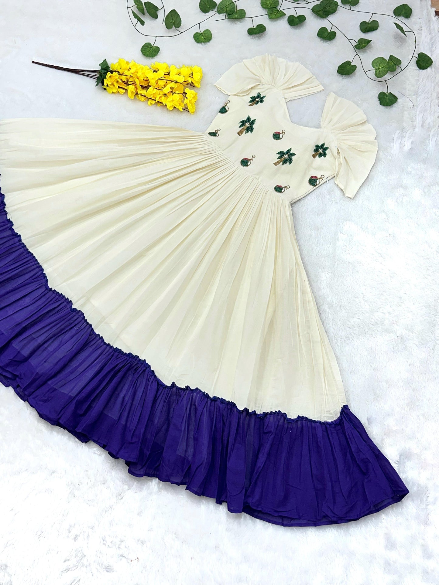 Mul-Mul Magic Midi Dress – With Maggam Work