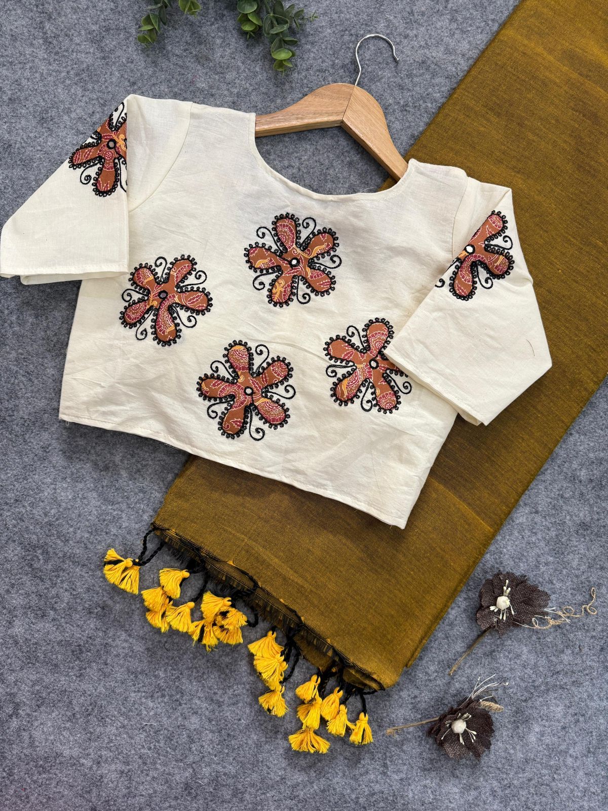 Khadi Cotton Saree Set