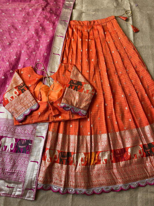 Elephant Chex Lehenga Set