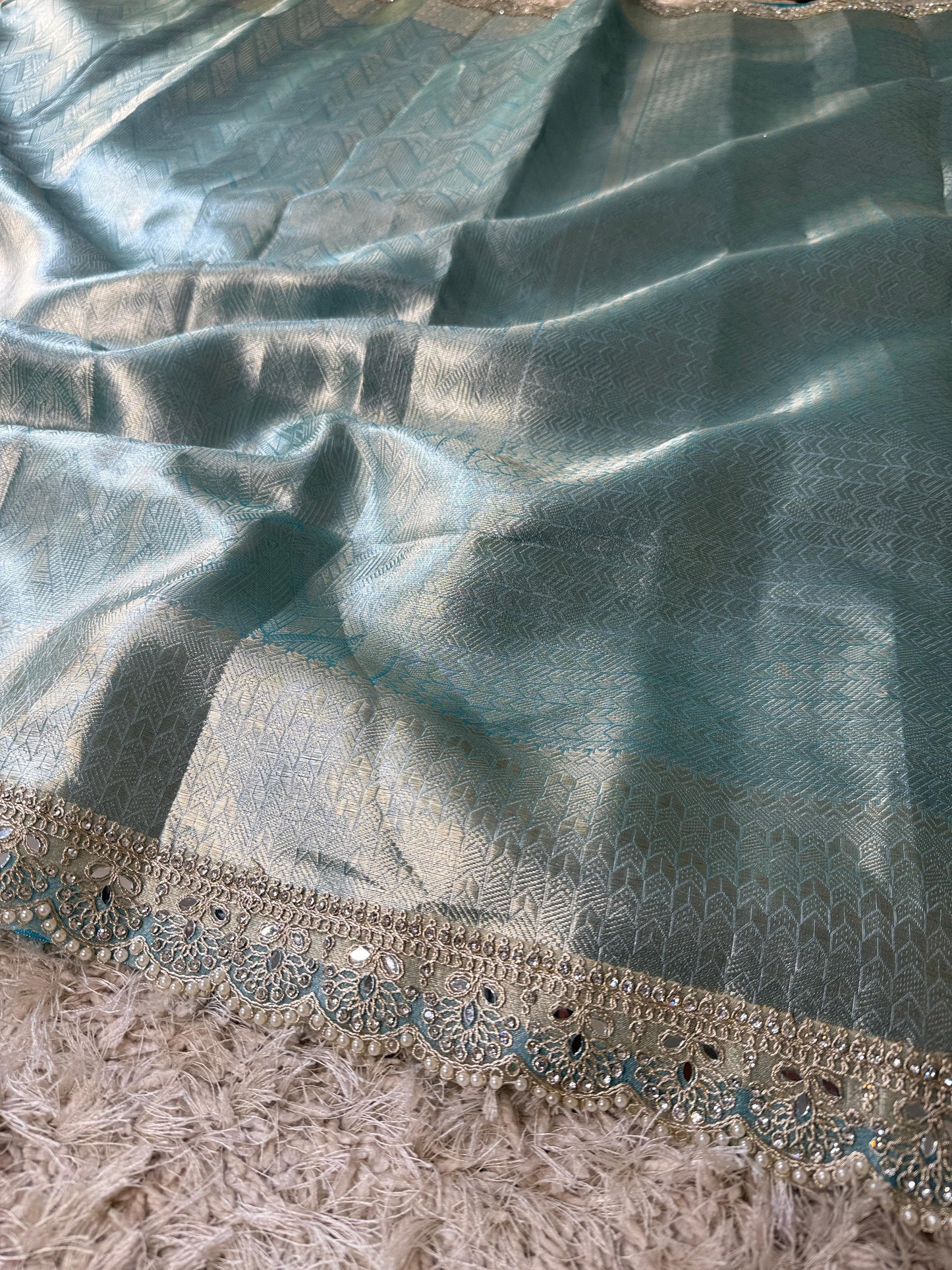 Kanjivaram Bridal Waskat Tissue Banarasi Silk Saree