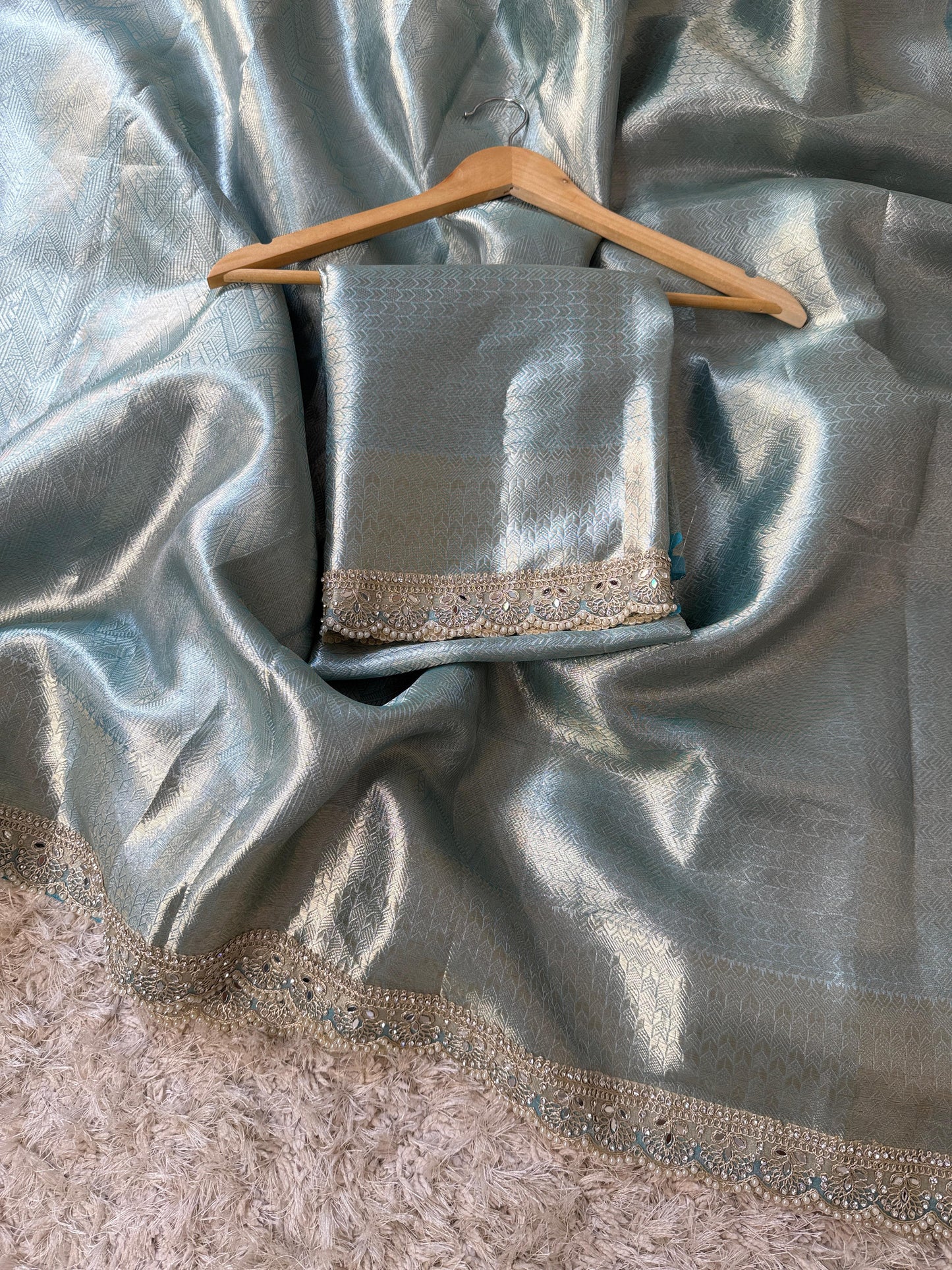 Kanjivaram Bridal Waskat Tissue Banarasi Silk Saree
