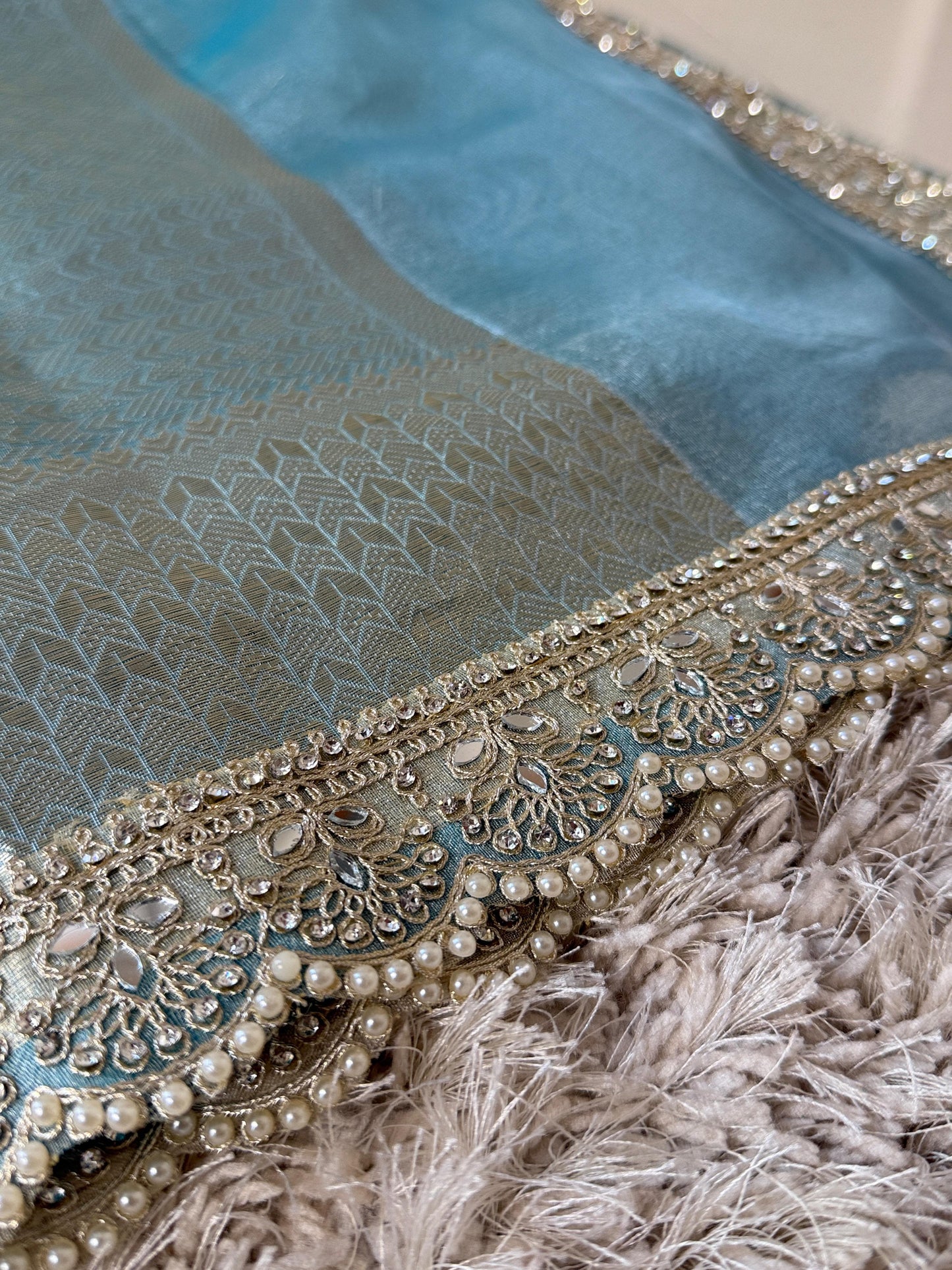 Kanjivaram Bridal Waskat Tissue Banarasi Silk Saree