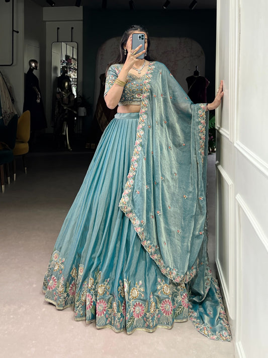 Zari Shimmer Embroidered Lehenga Set