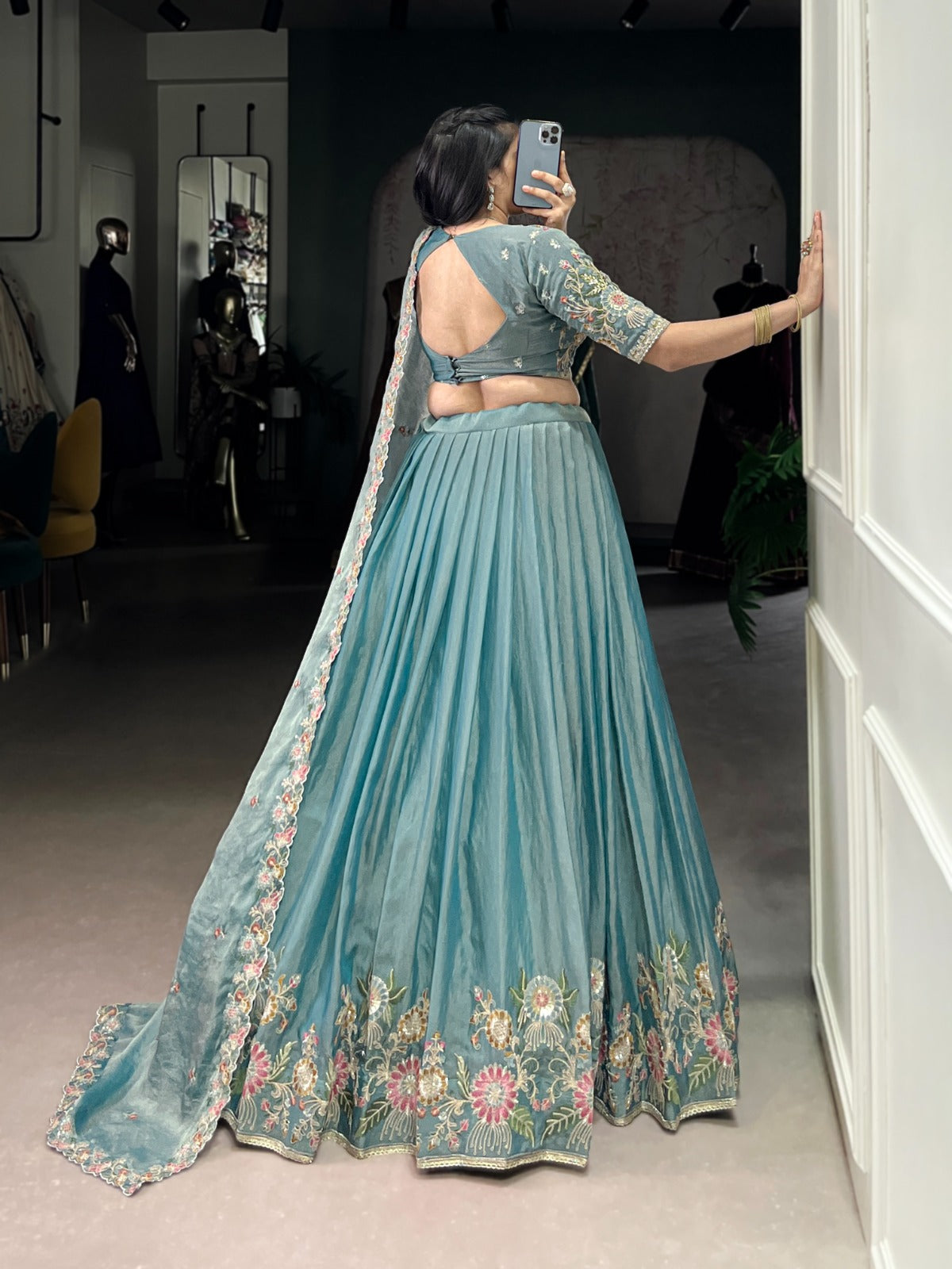 Zari Shimmer Embroidered Lehenga Set