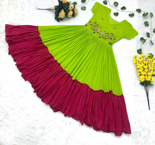 Cotton Gown with Maggam Work