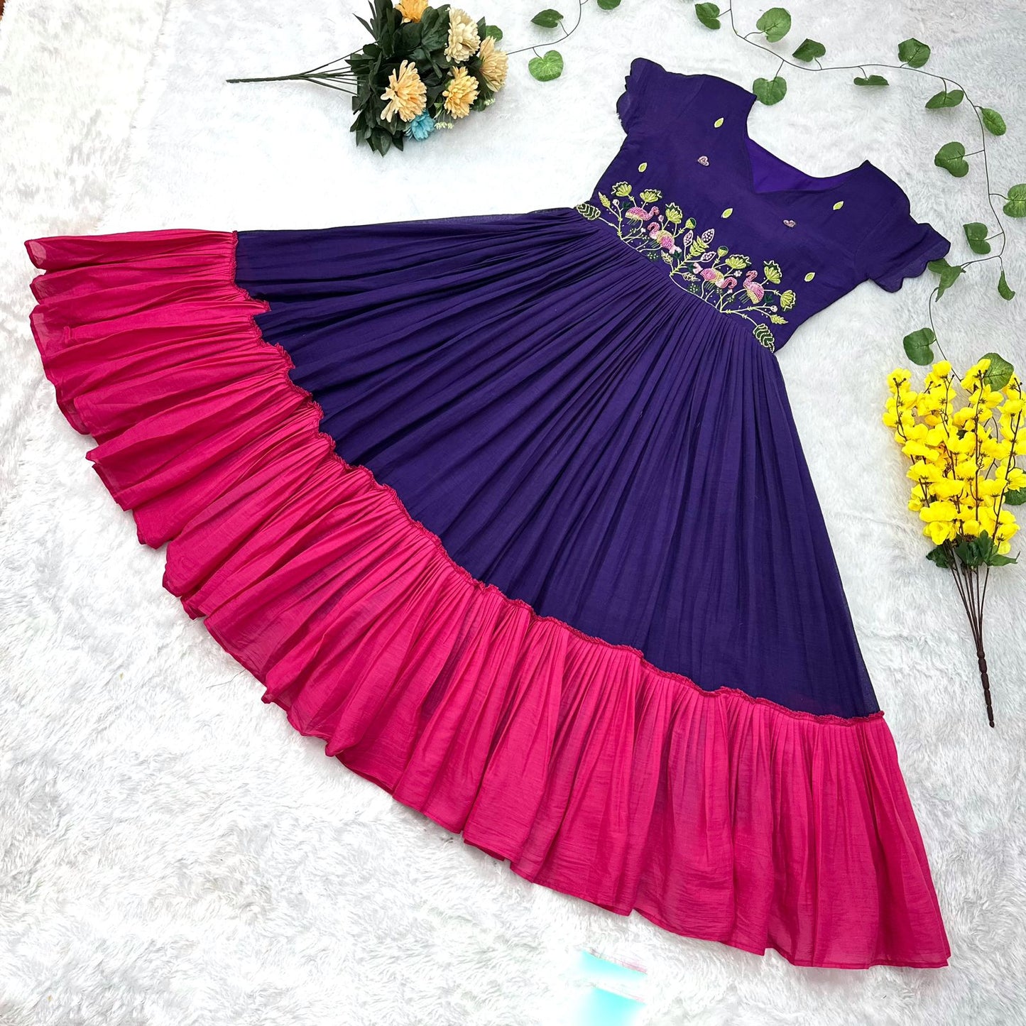 Cotton Gown with Maggam Work