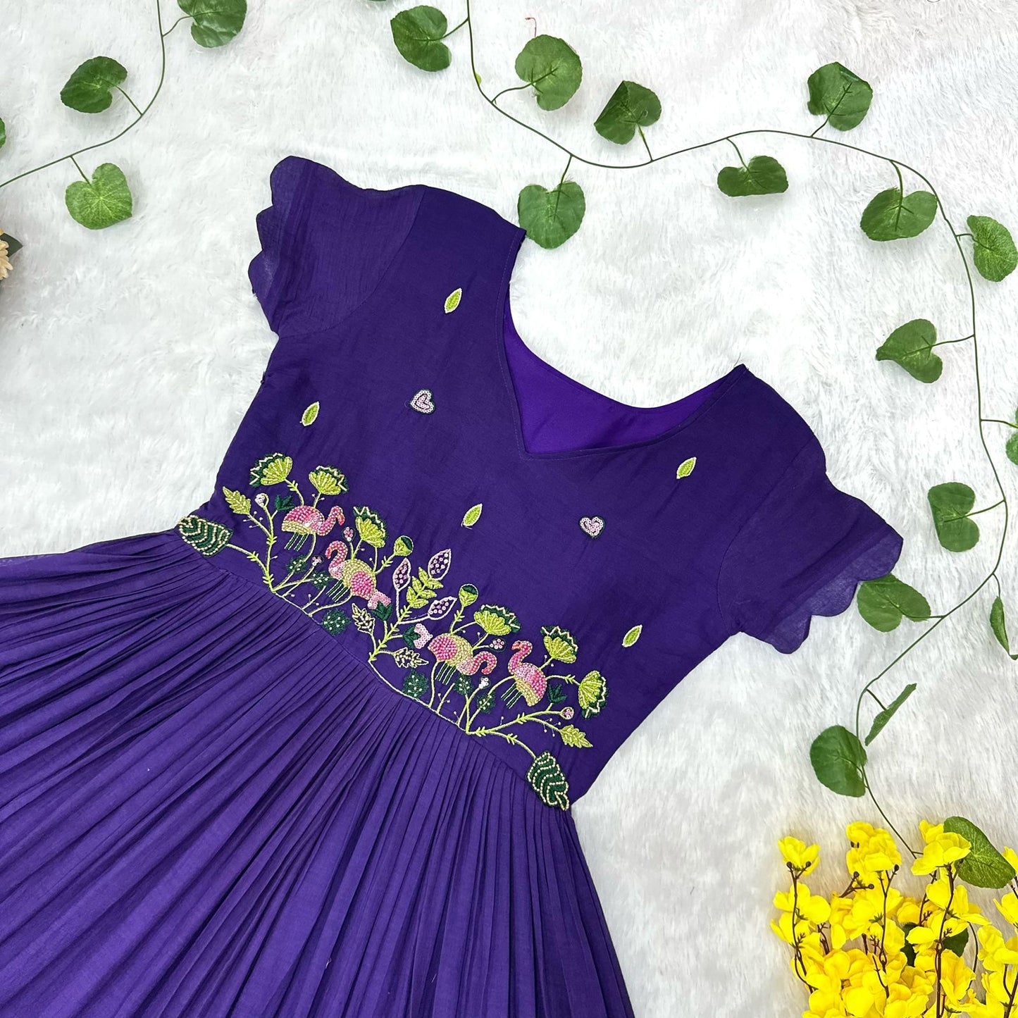 Cotton Gown with Maggam Work
