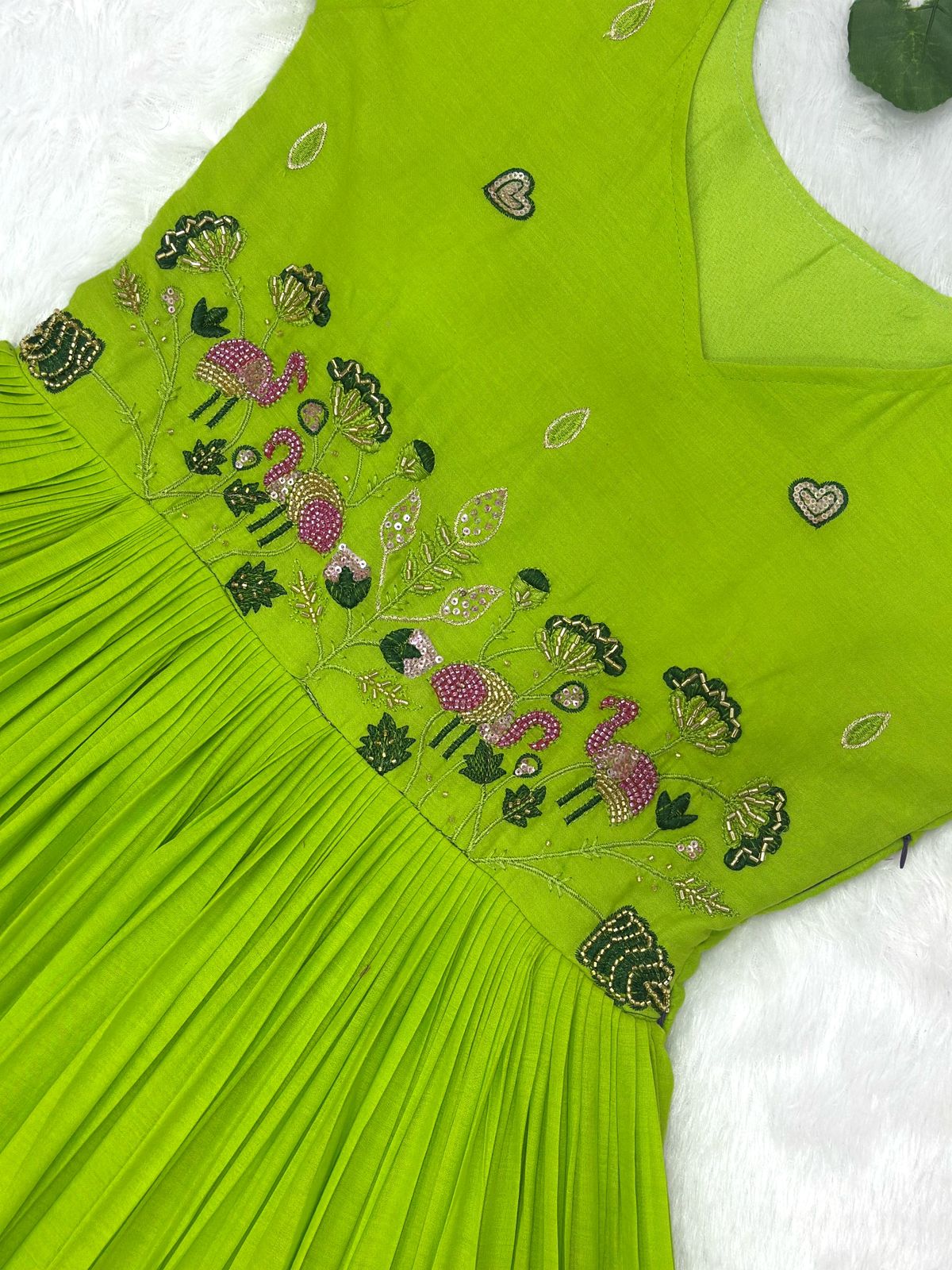 Cotton Gown with Maggam Work