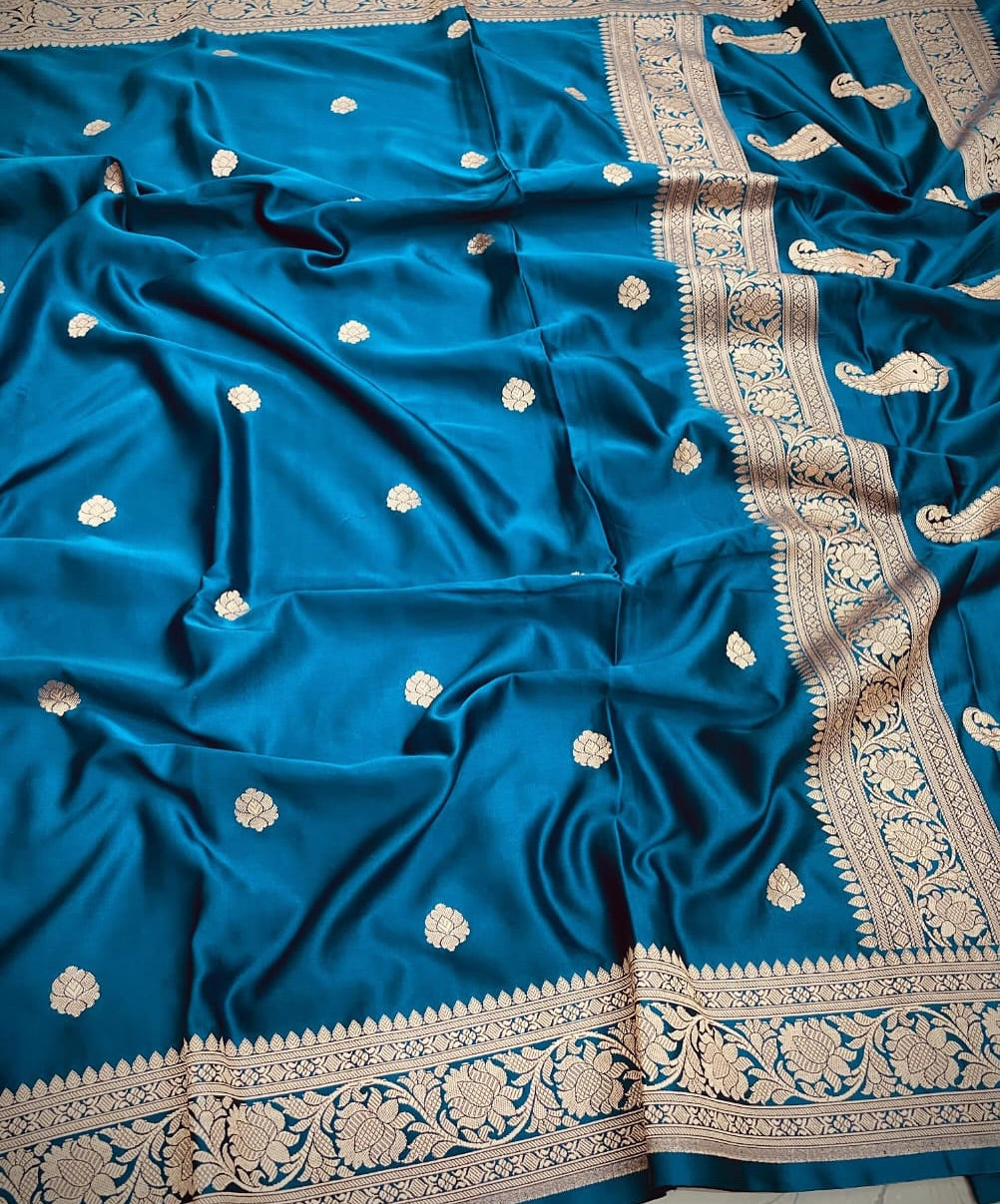 Handloom Banarasi Mashru Katan Silk Saree