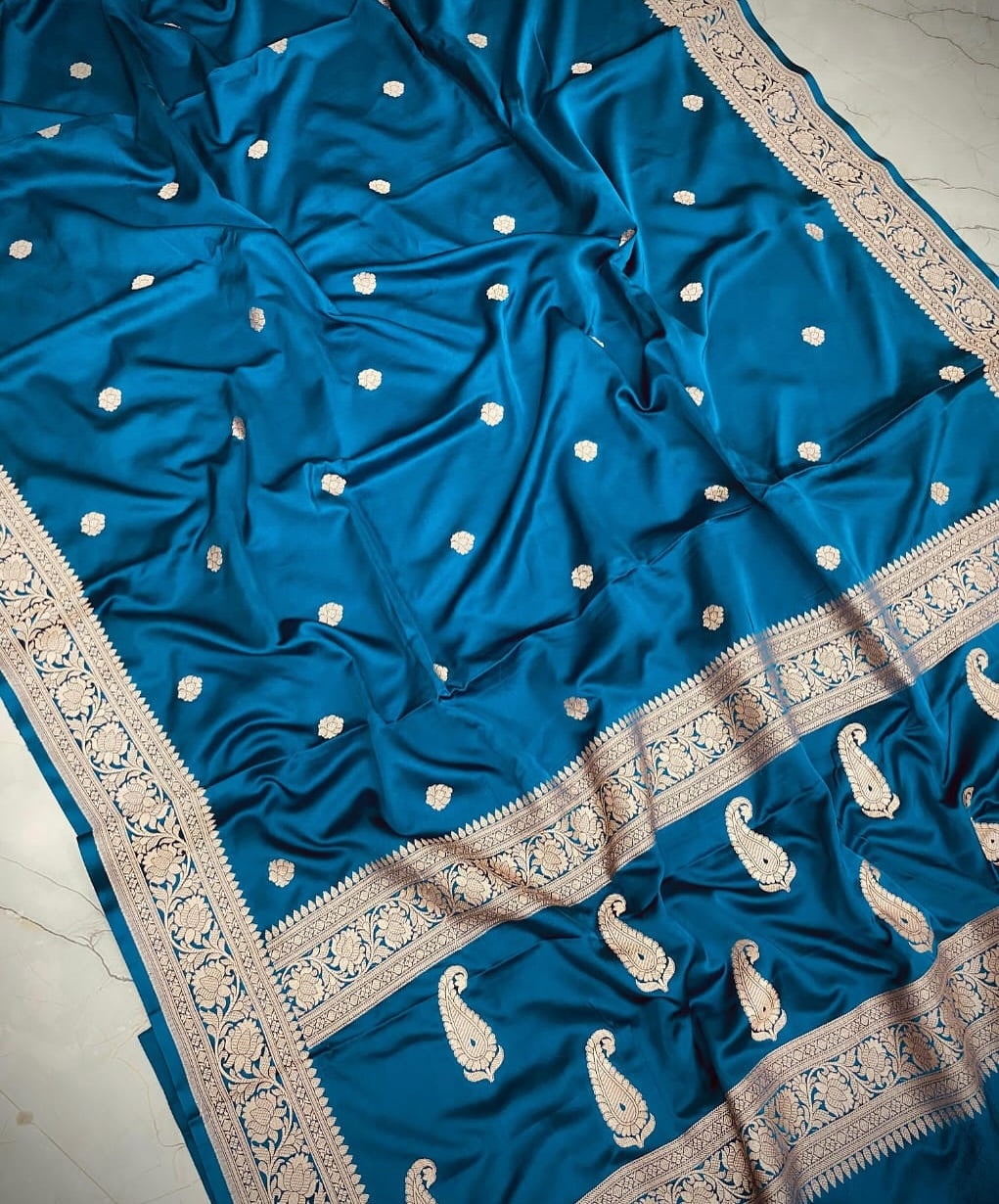 Handloom Banarasi Mashru Katan Silk Saree