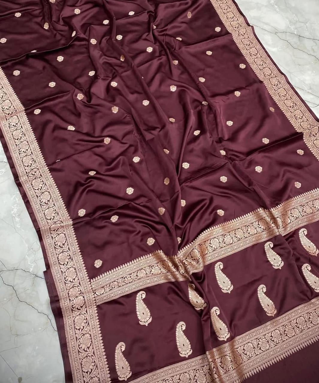 Handloom Banarasi Mashru Katan Silk Saree