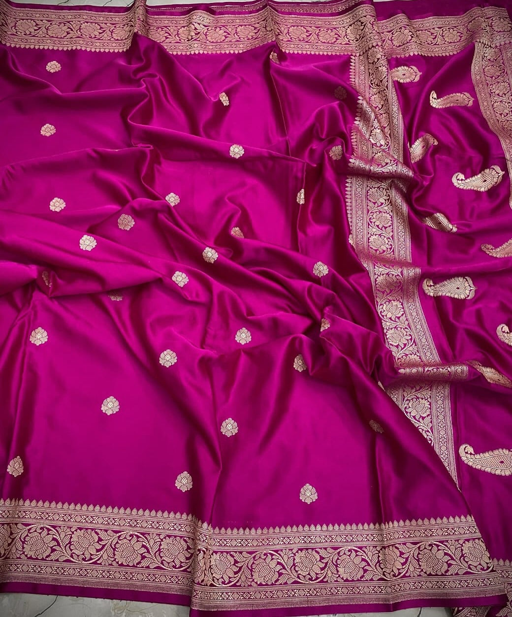 Handloom Banarasi Mashru Katan Silk Saree