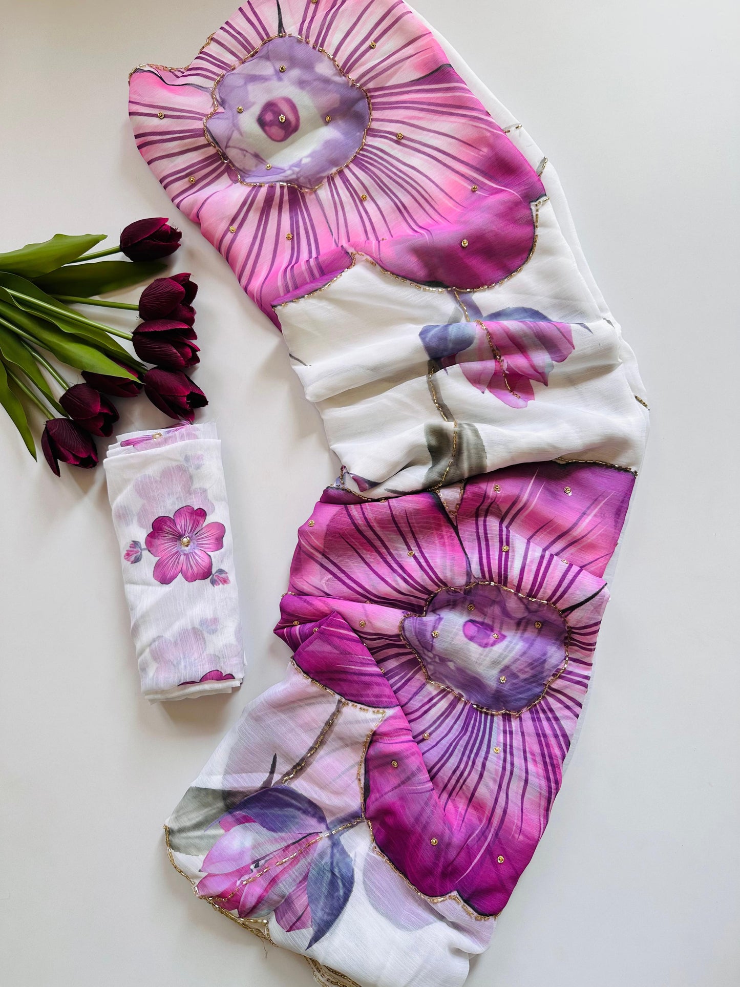 Tulips Saree