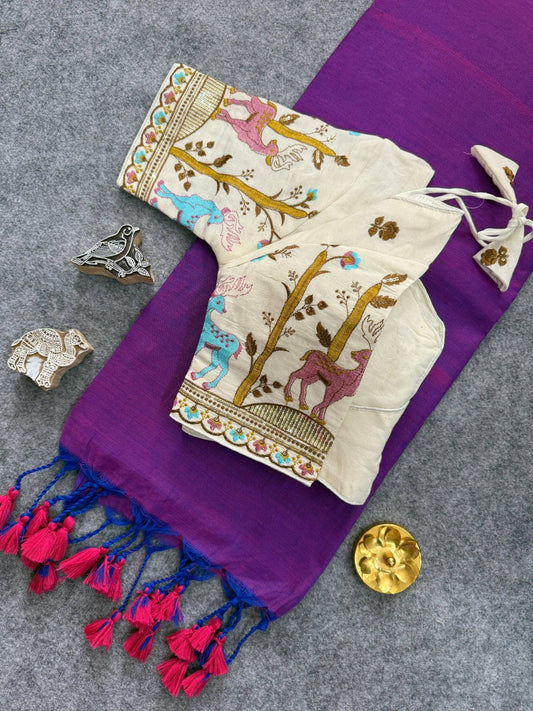Khadi Cotton Saree and Blouse