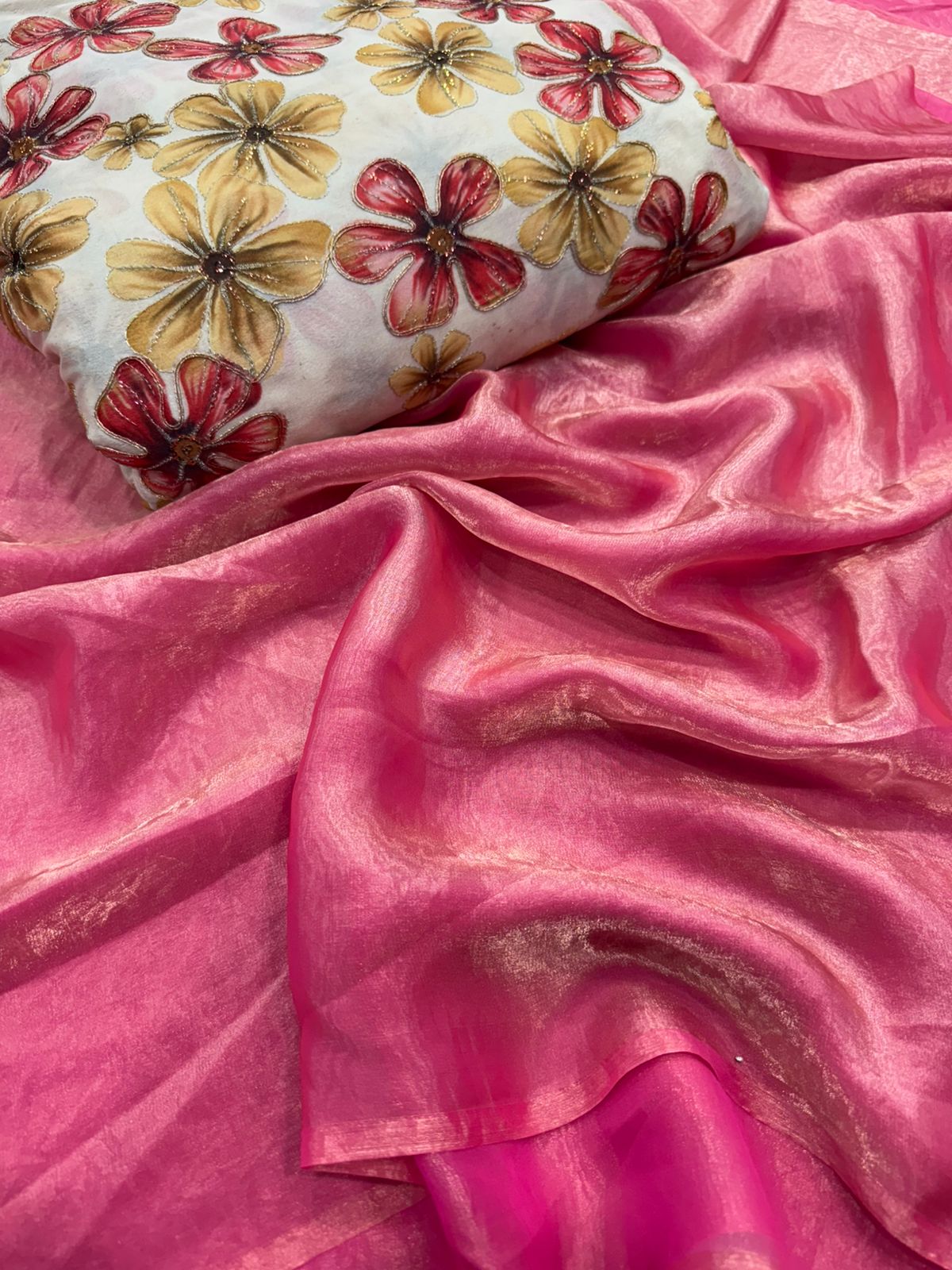 Fendy Satin Dual Shade Saree with Sequin Embroidery