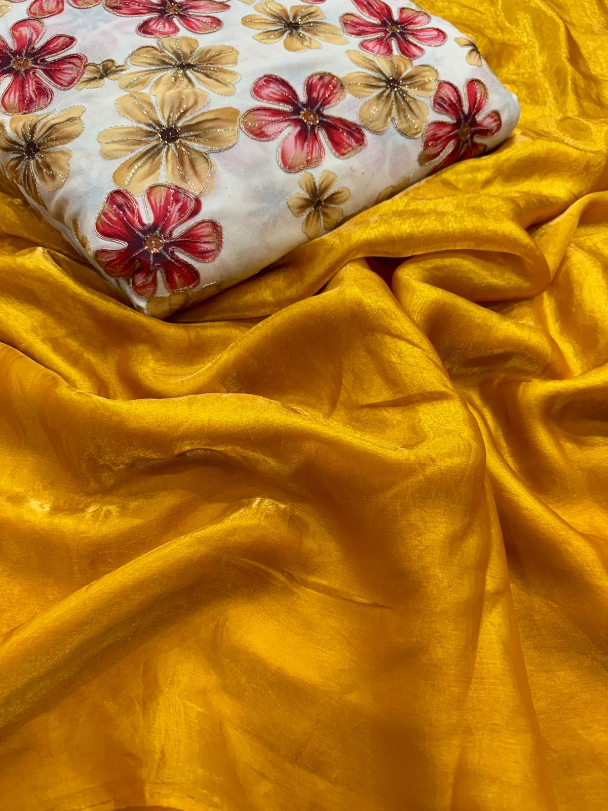 Fendy Satin Dual Shade Saree with Sequin Embroidery